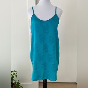 VINTAGE Silhouettes Jacquard Spaghetti Strap Short Chemise Slip Lingerie Nightie